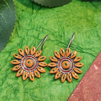 Vibrant Floral Tanjore Earrings