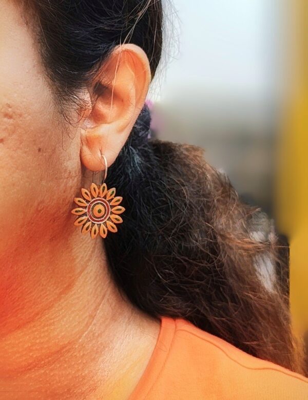 Vibrant Floral Tanjore Earrings - Image 7