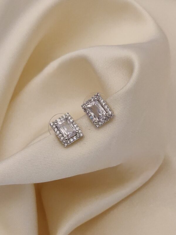 Square Radiance Diamond Stud Earrings