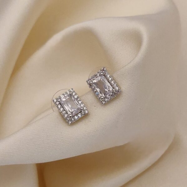 Square Radiance Diamond Stud Earrings