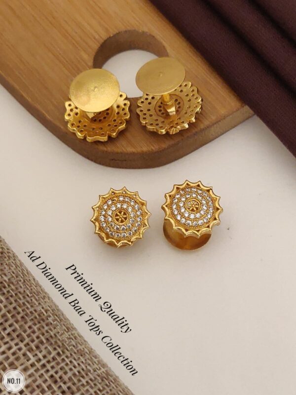 Intricate Diamond Stud Earrings - Image 3