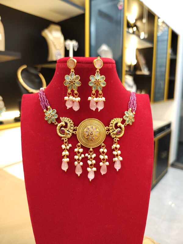 Floral Dream Gold Necklace Set - Image 4