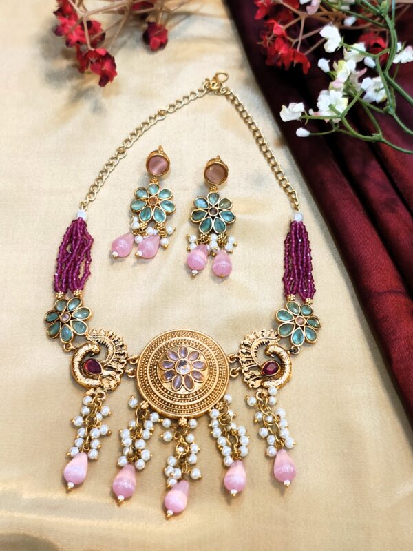 Floral Dream Gold Necklace Set - Image 5