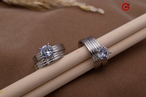 Alluring Stainless Steel Diamond Ring