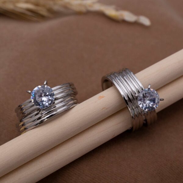 Alluring Stainless Steel Diamond Ring