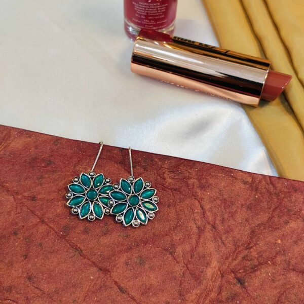 Elegance in Bloom Earring - "Peacock Green"