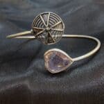 Antique Heartstone Open Cuff Bracelet (2)