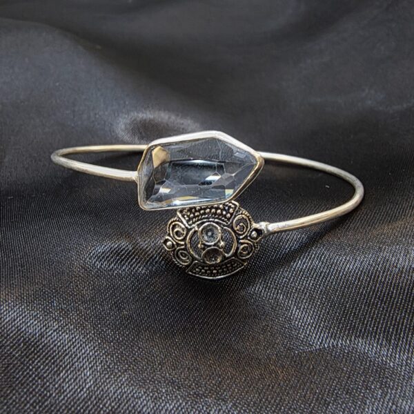Antique-Inspired Crystal and Silver Bracelet