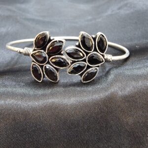 Delicate Petal Floral Open Cuff Bracelet