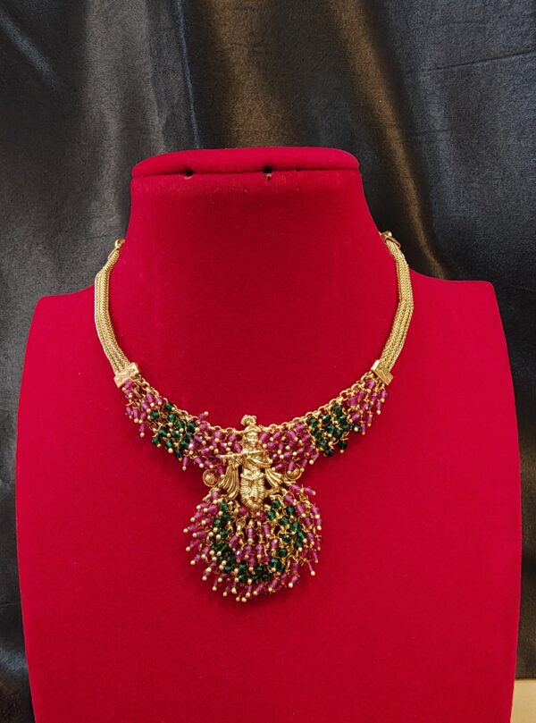 Radha-Krishna Beaded Necklace Set - Image 2