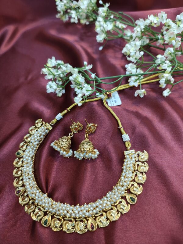 Elephant Antique Gold Pearl Set - Image 4