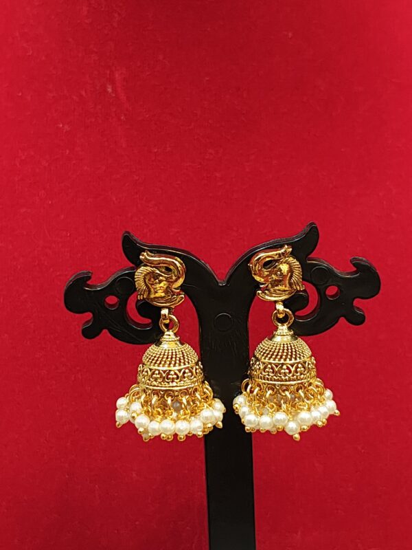 Elephant Antique Gold Pearl Set - Image 3