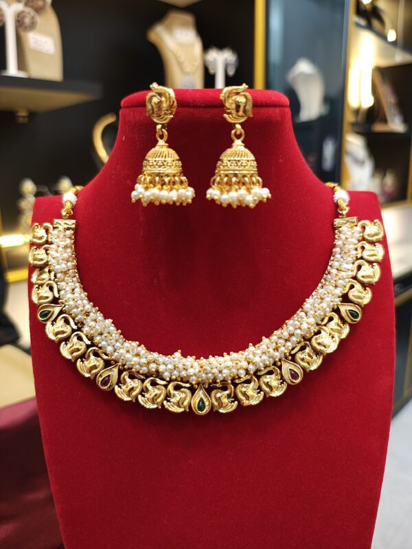 Elephant Antique Gold Pearl Set - Image 5