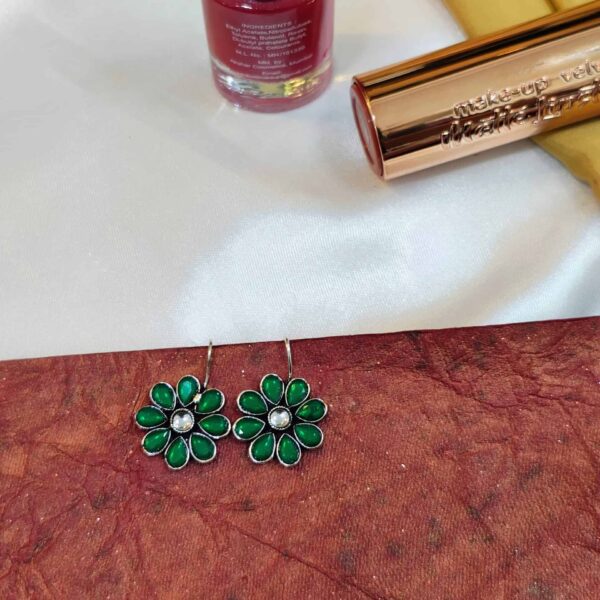 Floral Charm Earring - "Green"