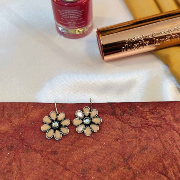 Floral Charm Earring - "Peach"
