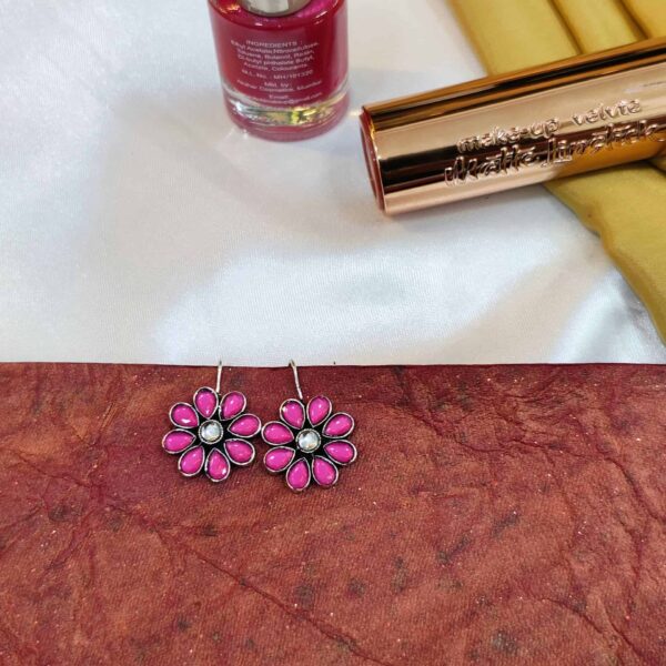 Floral Charm Earring - "Pink"