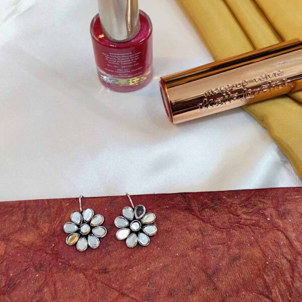 Floral Charm Earring - "Silver"