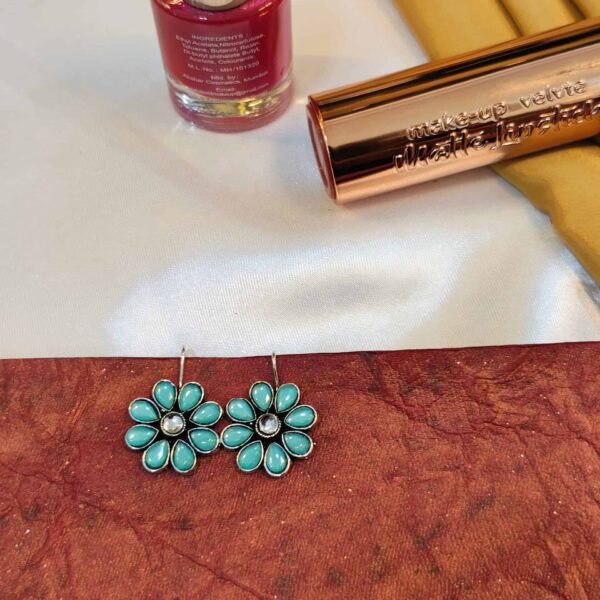 Floral Charm Earring - "Turquoise"