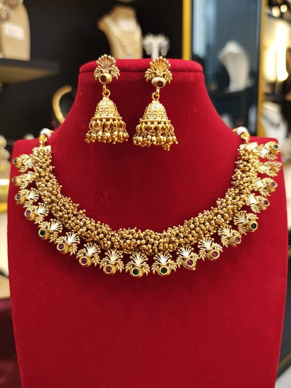 Gold-Plated Temple Necklace Set - Image 2