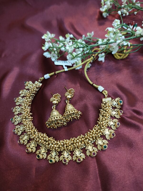 Gold-Plated Temple Necklace Set - Image 5