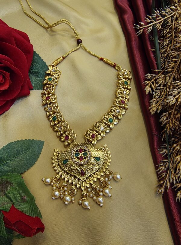 Heritage Elegance Gold-Plated Combo Necklace Set - Image 11