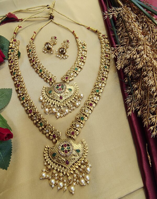 Heritage Elegance Gold-Plated Combo Necklace Set - Image 7
