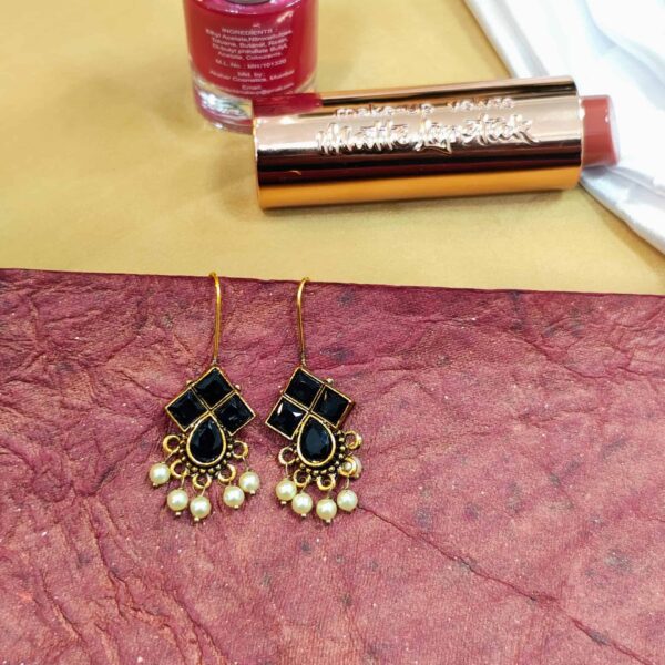 Square Statement Earring - "Black"