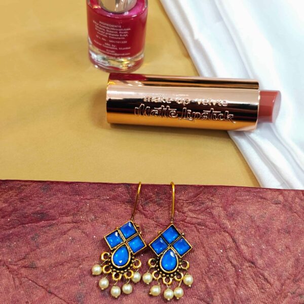 Square Statement Earring - "Blue"