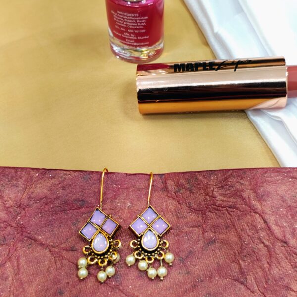 Square Statement Earring - "Lavender"