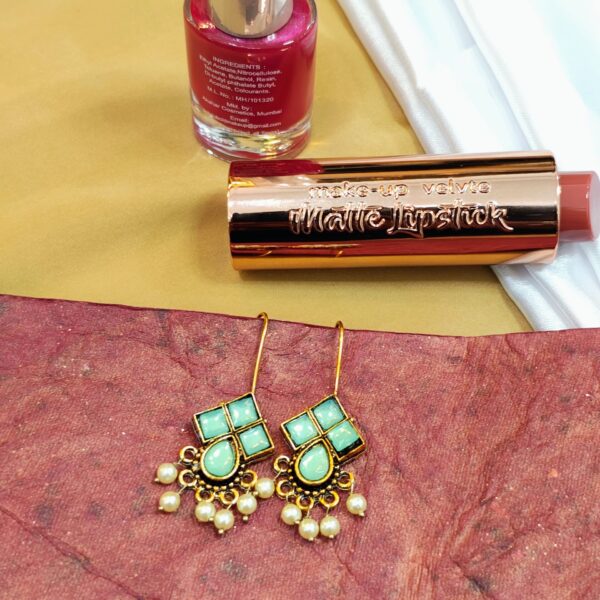 Square Statement Earring - "Mint Green"