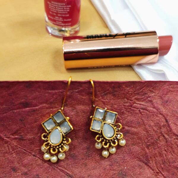Square Statement Earring - "White"