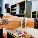 Vintage Pearl-Studded Cuff Bracelet (1)