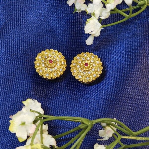 Intricate Diamond Stud Earrings