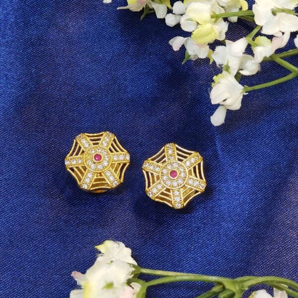 Intricate Diamond Stud Earrings - D4