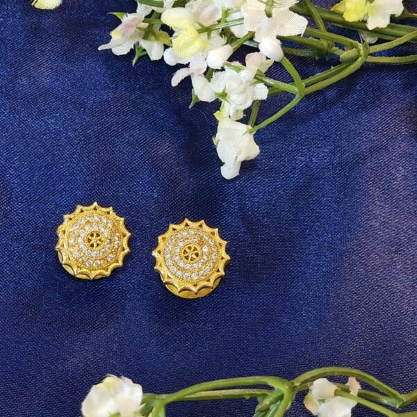 Intricate Diamond Stud Earrings - D2