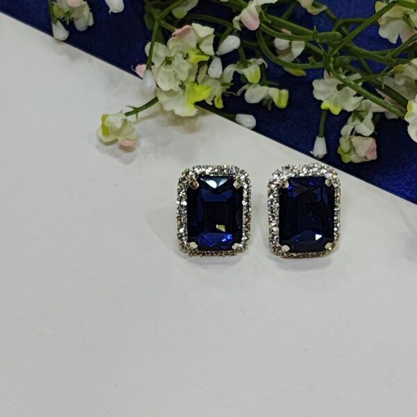 Radiant Gemstone Earring Top - Royal Blue