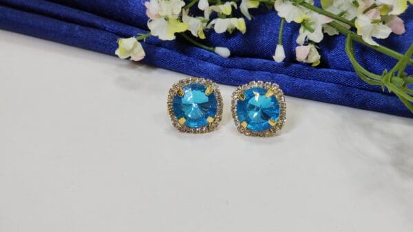 Sqaurecut Gemstone Earrings Tops