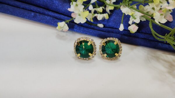 Sqaurecut Gemstone Earrings Tops - Image 8