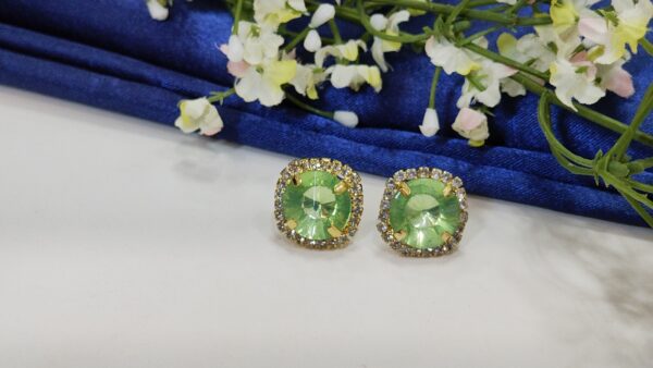 Sqaurecut Gemstone Earrings Tops - Image 7