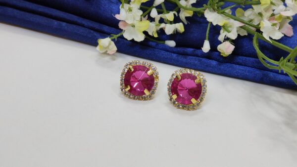 Sqaurecut Gemstone Earrings Tops - Image 6