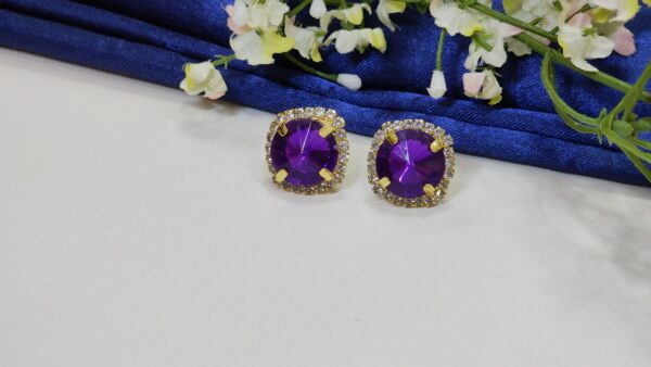 Sqaurecut Gemstone Earrings Tops - Image 3