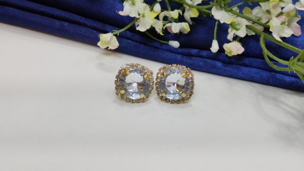 Sqaurecut Gemstone Earrings Tops - Image 2