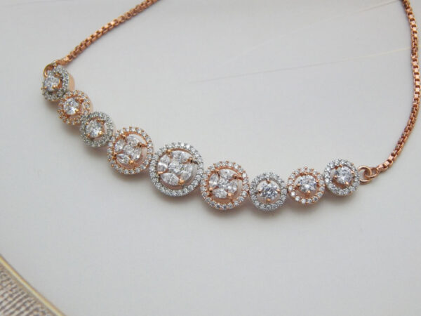 Elegant Oval Halo Bracelet -rose gold zoom_resize