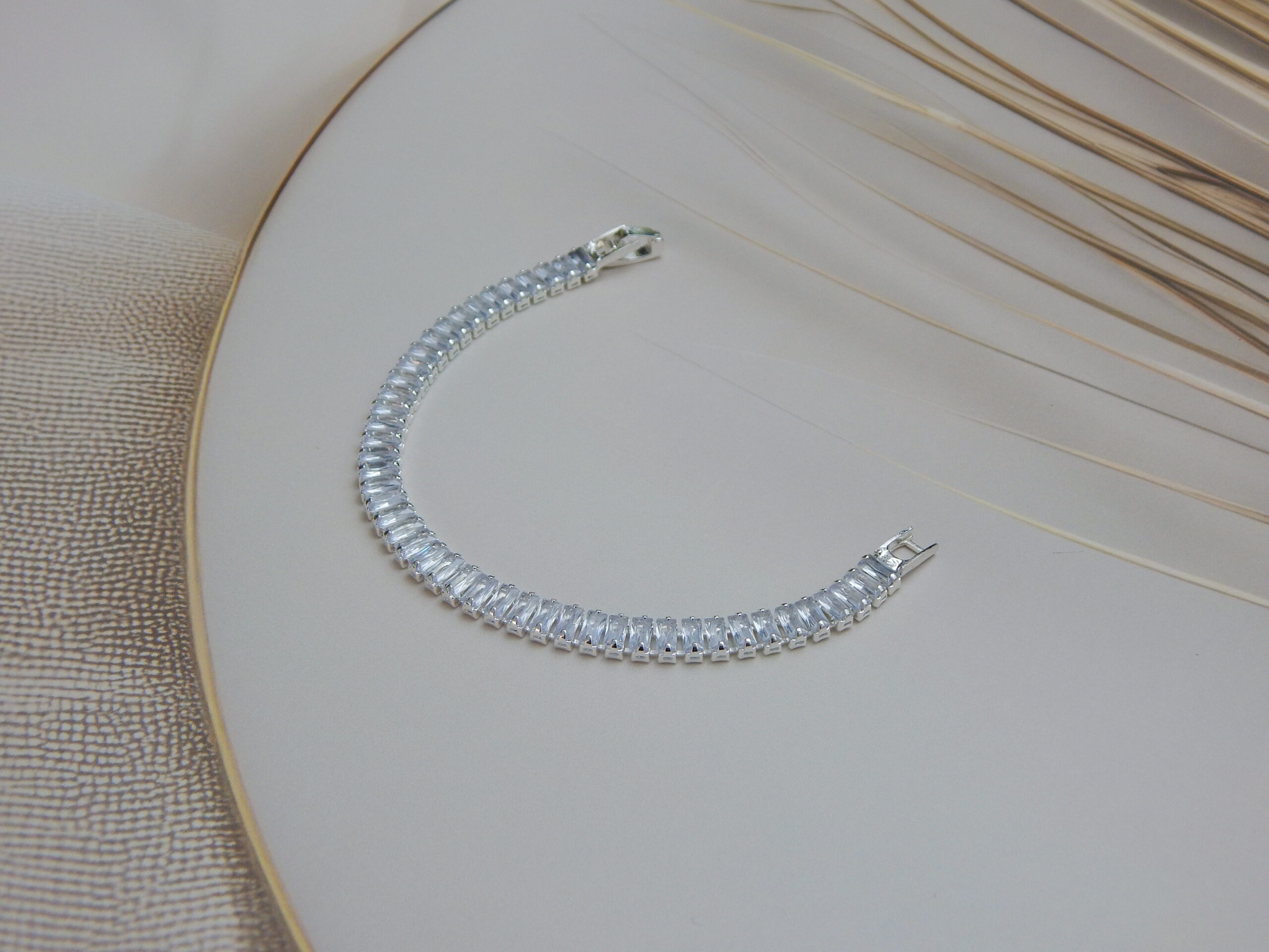 baguette-cut bracelet with rectangular stones