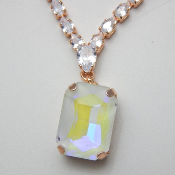 Navratri Yellow Jewellery - Royal Reflection DS Aurora Spark Pendant Set with Earrings – Beige – Royal Reflection DS