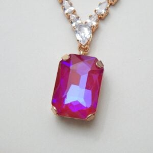 Aurora Spark Pendant Set with Earrings – Magenta – Royal Reflection DS