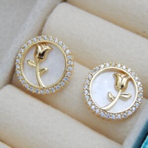 Bloom Circle Pendant Set with Floral Motif and Matching Earrings – Royal Reflection DS