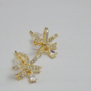 Bow Indulgence Pendant Set – Gold Finish with Matching Earrings – Royal Reflection DS