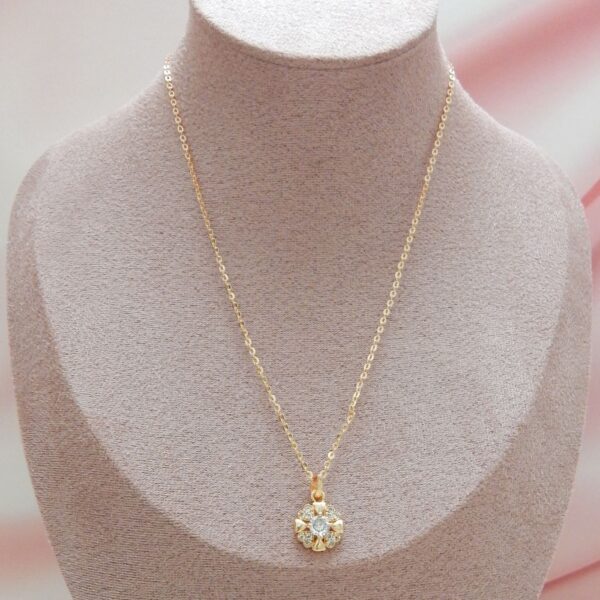 Crystal Gold Pendant – Floral Cluster Design — Royal Reflection DS (Floral)