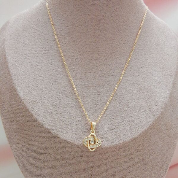 Crystal Gold Pendant – Interlock Knot Design — Royal Reflection DS (Knot)